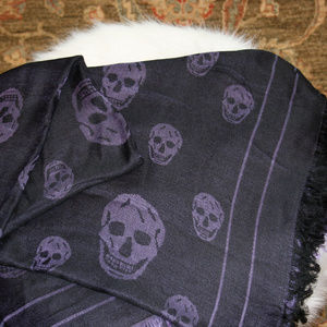 Alexander McQueen Purple Skull Scarf/Wrap